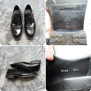 Via Spiga Doble Vida Dress Shoes Mens Size 10.5 Black Leather Lace Up Italy Made